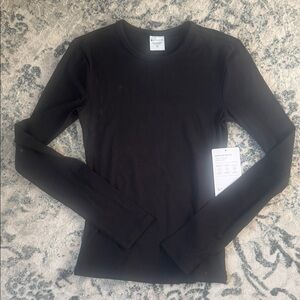 NWTs Athleta Signature Rib Top XXS Black